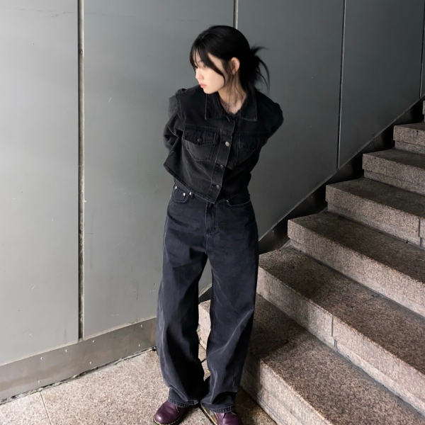 틴스튜디오,MRT black denim jacket